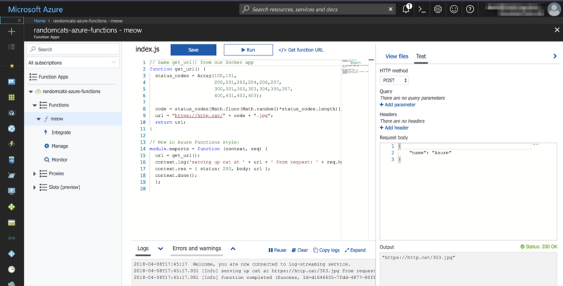 Reusing our service from the Docker image in Azure Functions